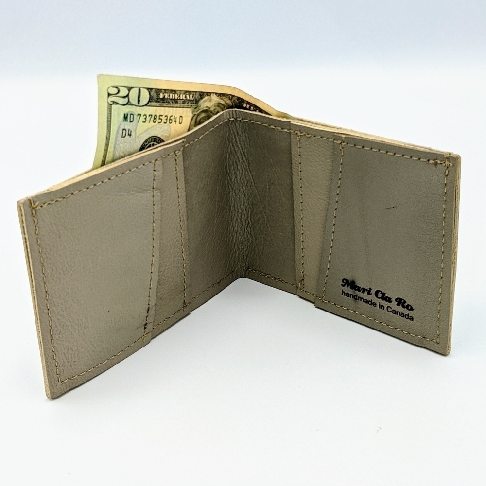 Repurposed car seat leather wallet Jaguar XJ6 1996